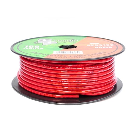 Pyramid 8 Gauge Clear Red Power Wire 100 Ft. Ofc RPR8100